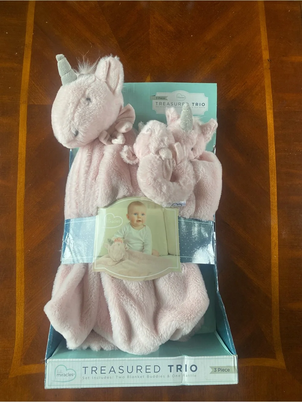 Miracle Pink Unicorn Treasured Trio Bibs Set